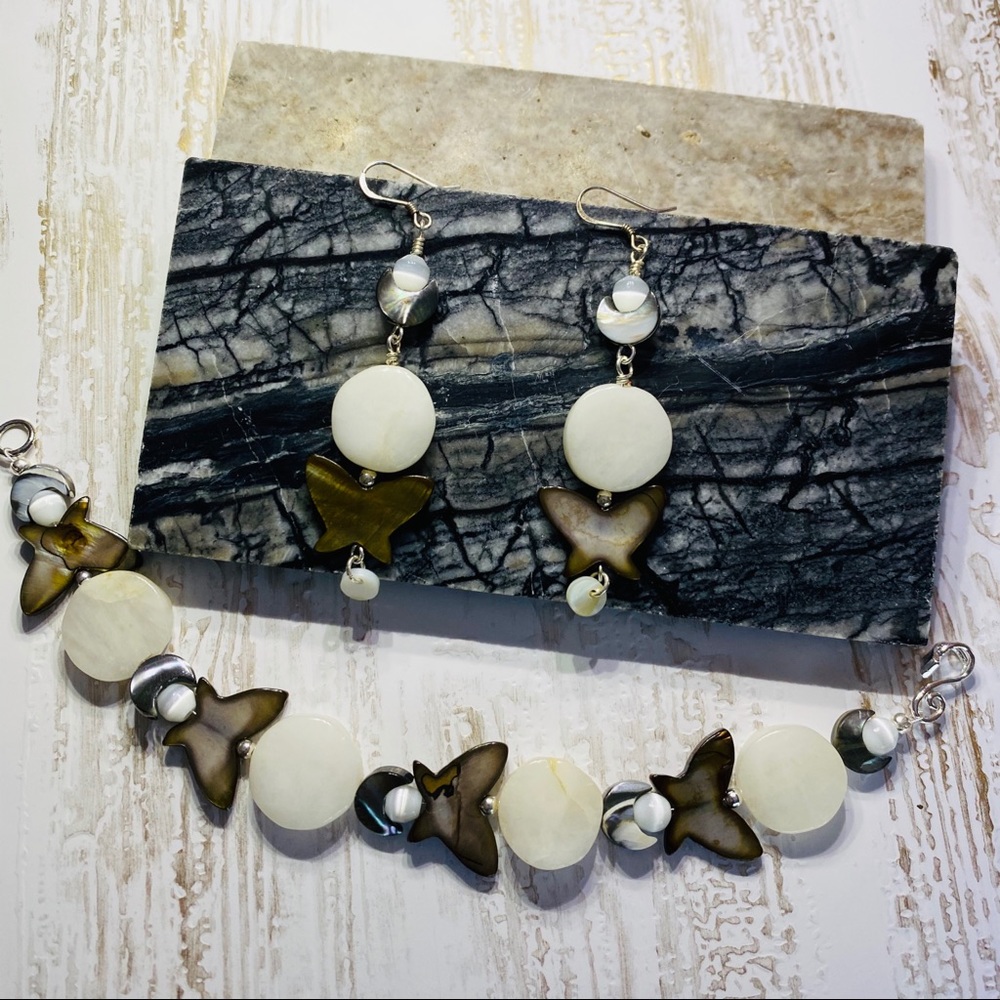 Moon Goddess 925 Bracelet & Earring Set